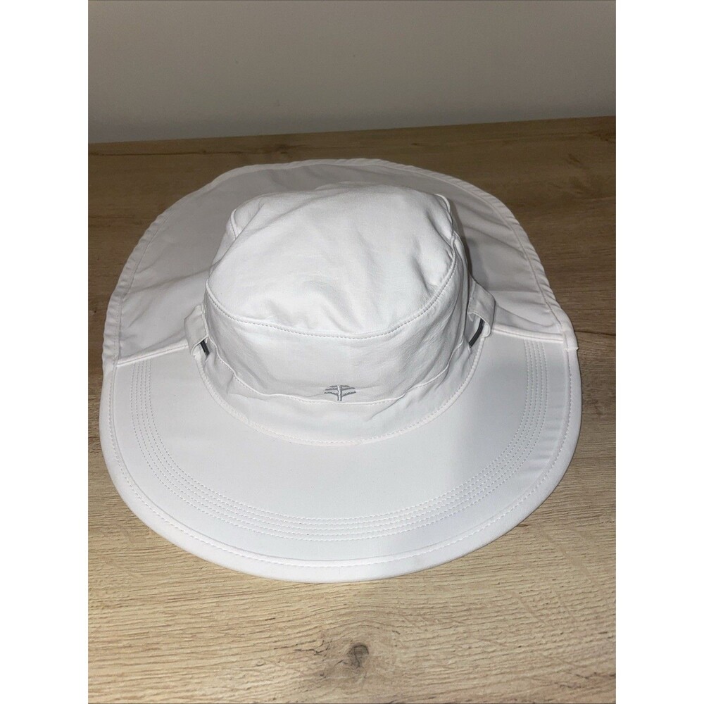 White Coolibar UPF 50+ Unisex Explorer Adult Size Small/Medium Hat - Neck Drape